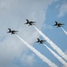 The U.S. Air Force Demonstration Squadron “Thunderbirds” perform during The Great Texas Airshow