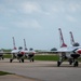 The U.S. Air Force Demonstration Squadron “Thunderbirds” perform during The Great Texas Airshow