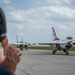 The U.S. Air Force Demonstration Squadron “Thunderbirds” perform during The Great Texas Airshow