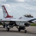 The U.S. Air Force Demonstration Squadron “Thunderbirds” perform during The Great Texas Airshow