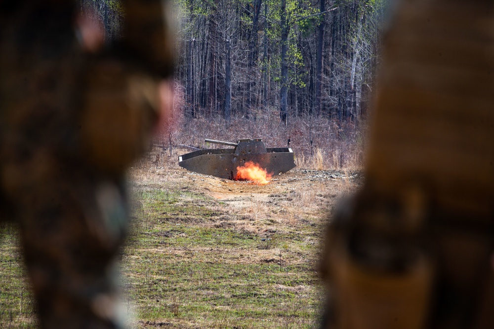 Marines from the Barracks execute live-fire training in Quantico