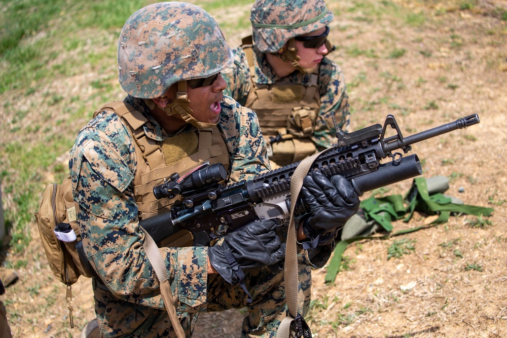 Marines from the Barracks execute live-fire training in Quantico