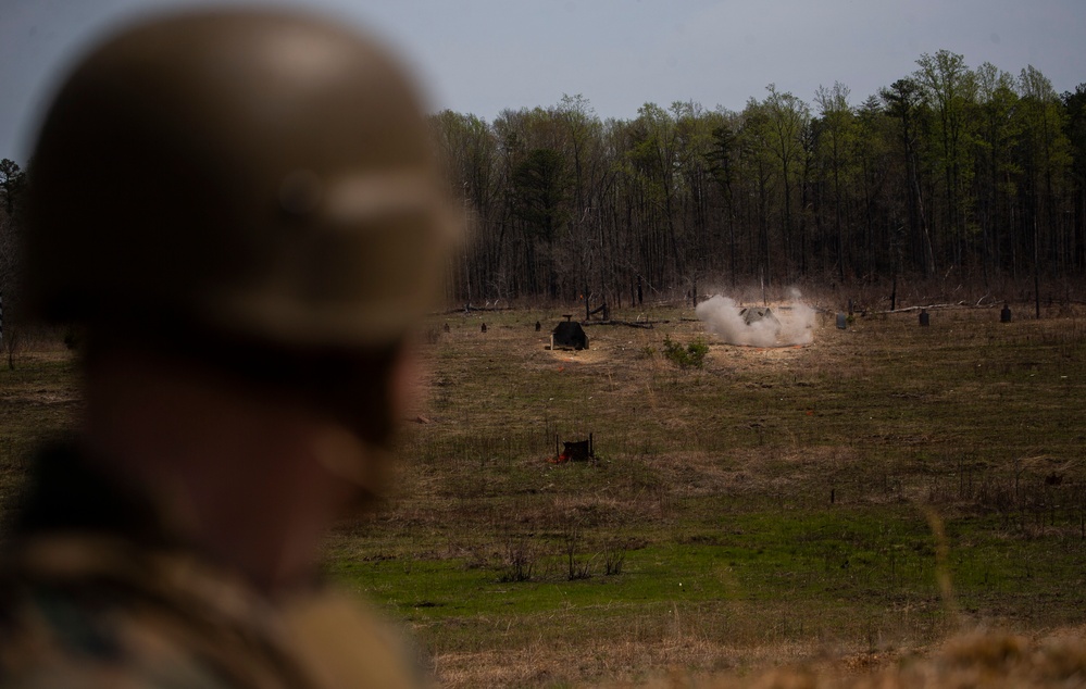 Marines from the Barracks execute live-fire training in Quantico