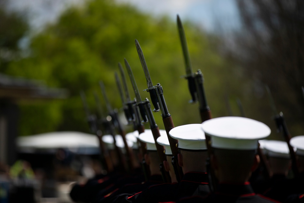 Silent Drill Platoon performs for Honor Flight Network at Lincoln Memorial
