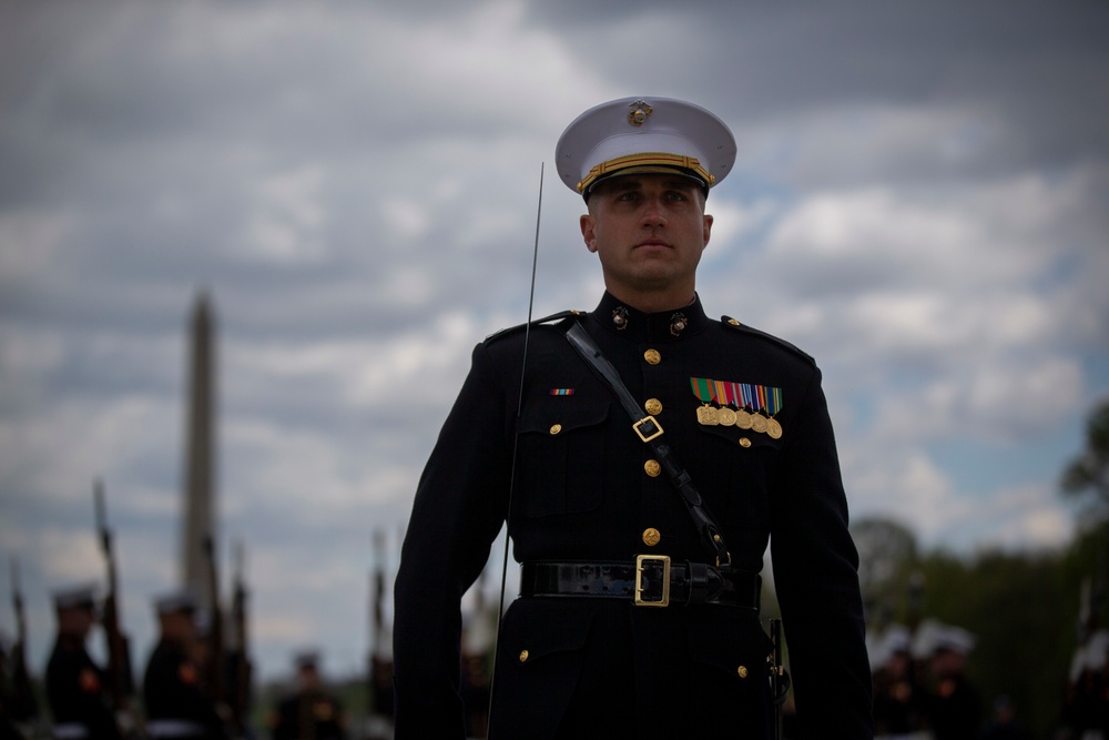 Silent Drill Platoon performs for Honor Flight Network at Lincoln Memorial