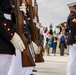 Barracks Marines present “three-round volley” and “Taps” for Honor Flight Network