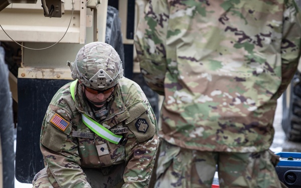 CBRN Specialist tears down decontamination line