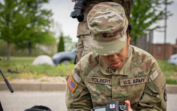 U.S. Army Public Affairs Specialist In Action