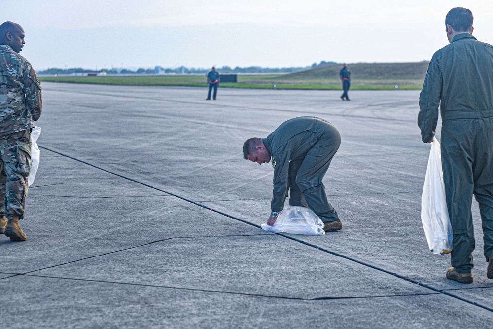 FOD walks ensure clear runways following airshow