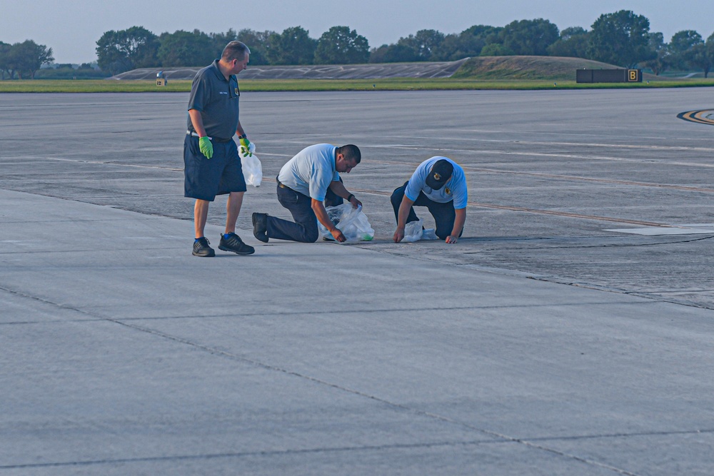 FOD walks ensure clear runways following airshow