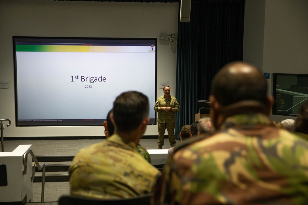 MRF-D 22: Marines interact with students of senior leaders course