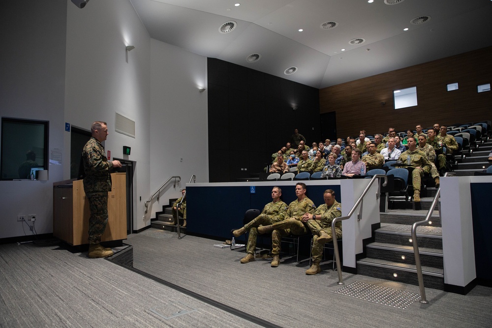 MRF-D 22: Marines interact with students of senior leaders course