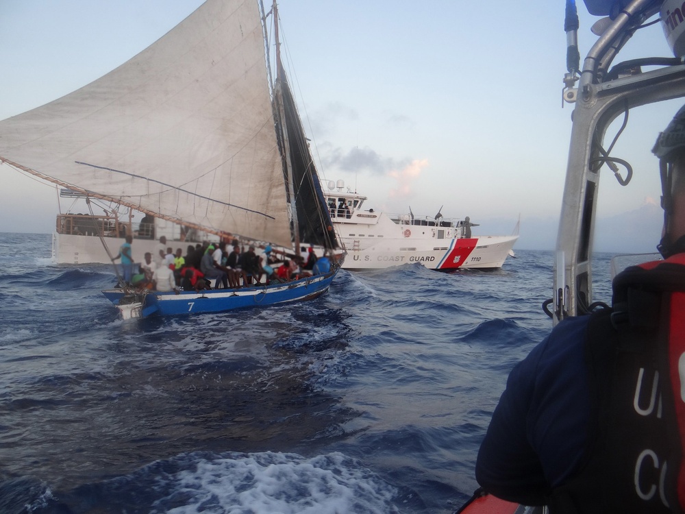 Coast Guard Cutters Campbell, Raymond Evans stop unsafe, overloaded Haitian sailing vessels