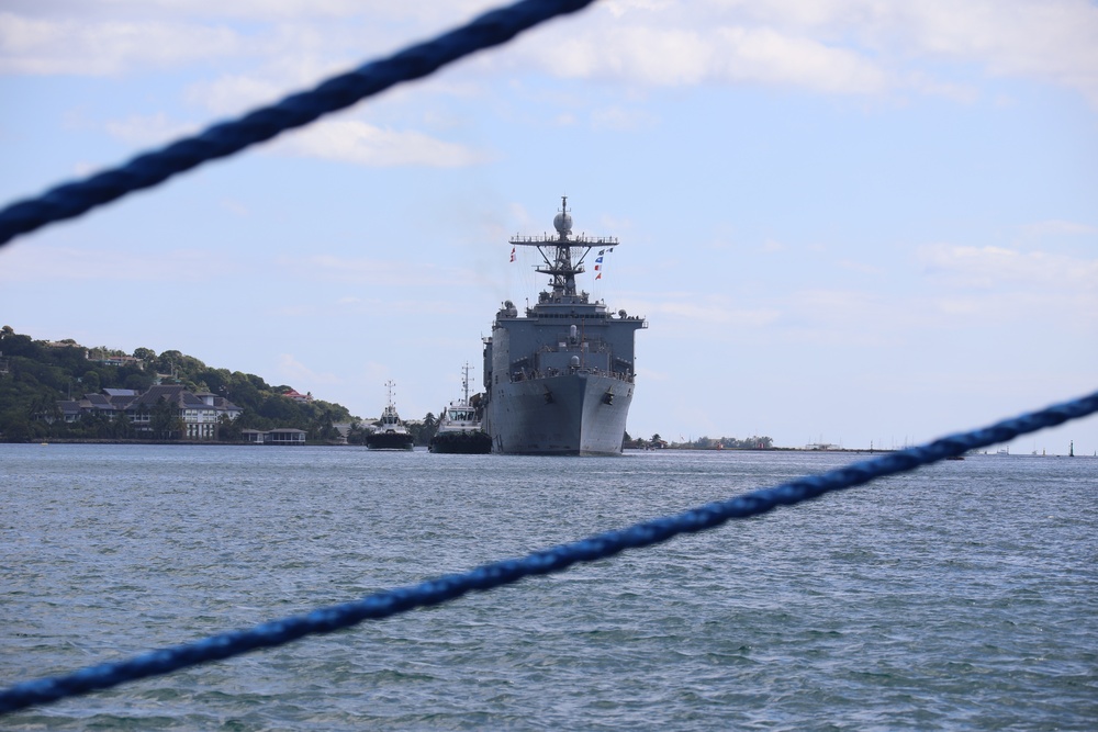 USS Pearl Harbor docks during Exercise Marara 22