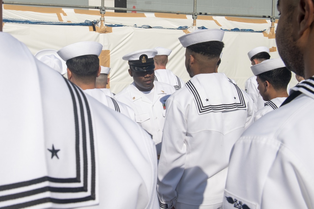 USS America Conducts Dress Whites Inspection