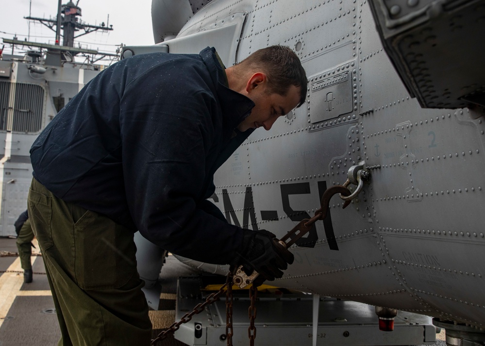 Sailors Conduct Aircraft Maintenance Aboard USS Dewey (DDG 105)