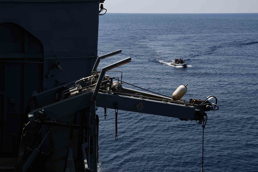 Mobile Bay, Spruance conduct boat operations in the Philippine Sea