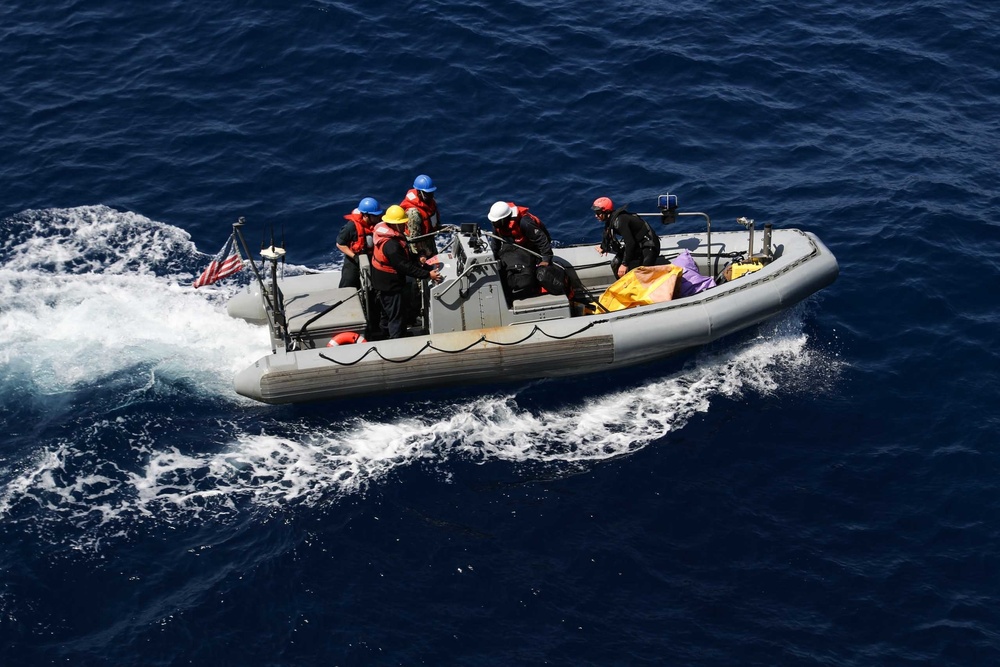 Mobile Bay, Spruance conduct boat operations in the Philippine Sea