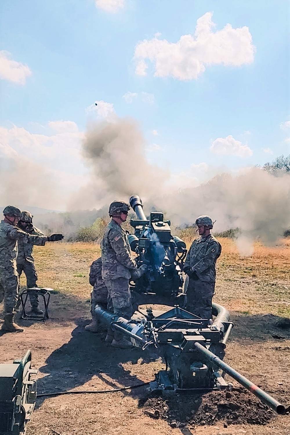 Field artillery live-fire training at Fort Indiantown Gap