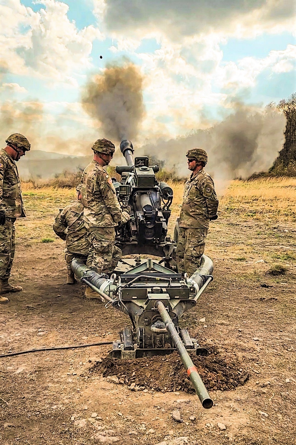 Field artillery live-fire training at Fort Indiantown Gap