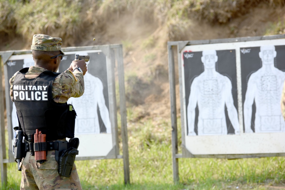Military Police students qualify with duty pistol