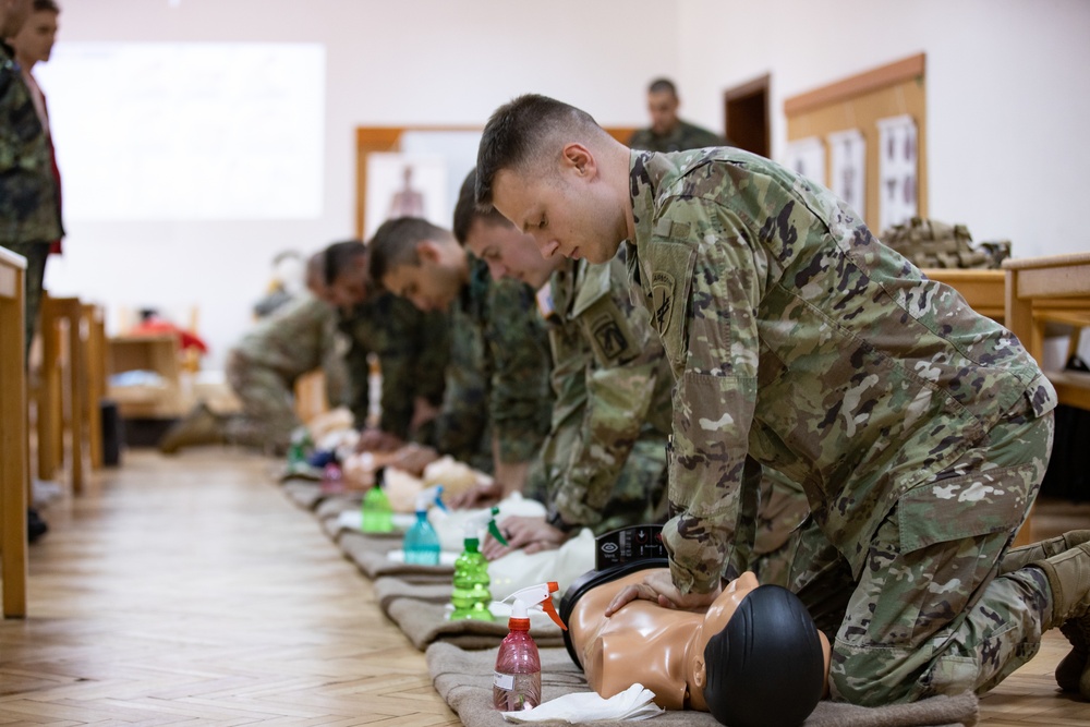 U.S. Army Civil Affairs and Bulgarian Civil-Military Cooperation Red Cross Training