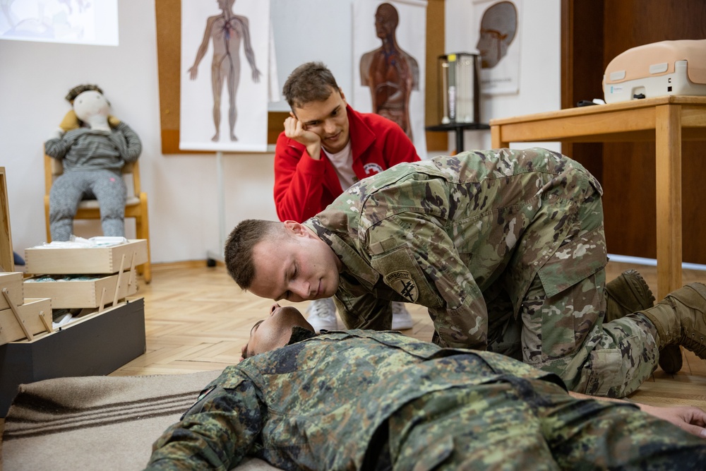 U.S. Army Civil Affairs and Bulgarian Civil-Military Cooperation Red Cross Training