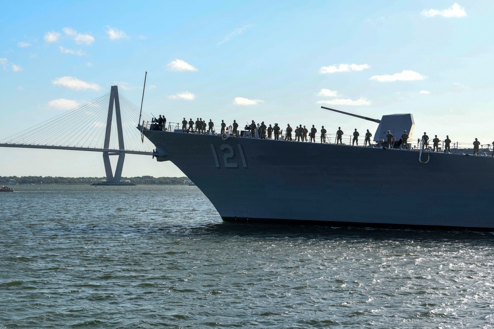 USS Frank E. Petersen Arrives in Charleston, S.C. for Her Commissioning