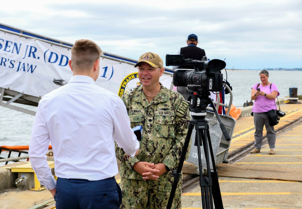 USS Frank E. Petersen's XO Speaks to Local Media