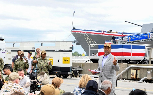 Frank E. Petersen III Addresses the Crew of the USS Frank E. Petersen Jr.