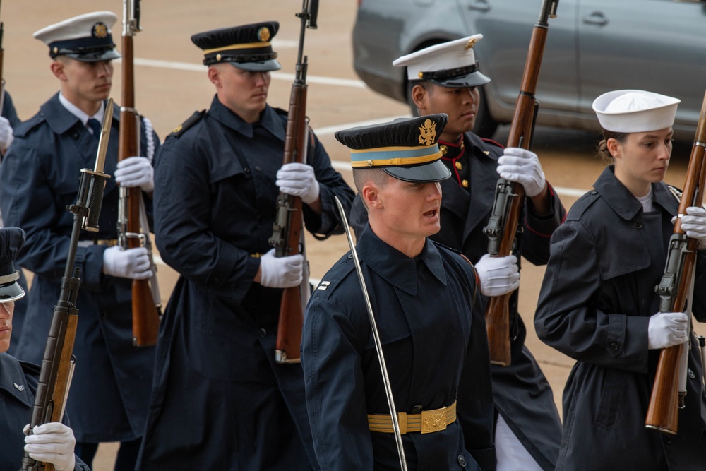 Deputy Secretary of Defense Kathleen H. Hicks and Swiss Defense Minister Viola Amherd hold a meeting at the Pentagon