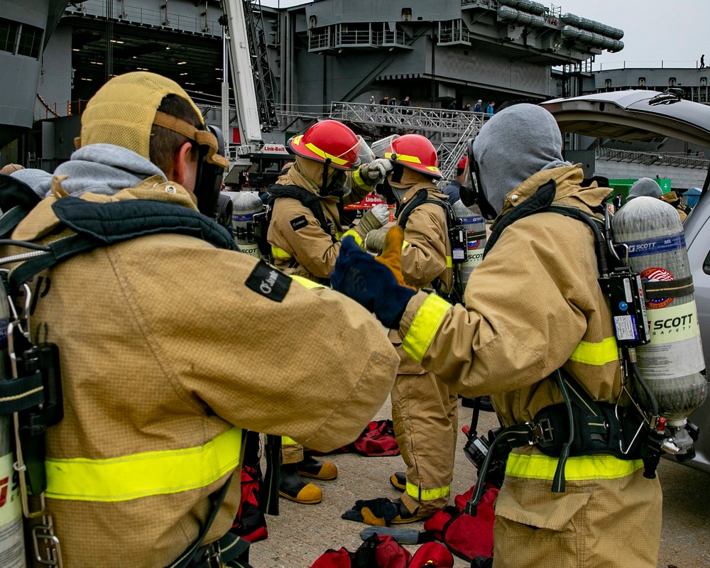 Sailor Responds to Simulated Fire