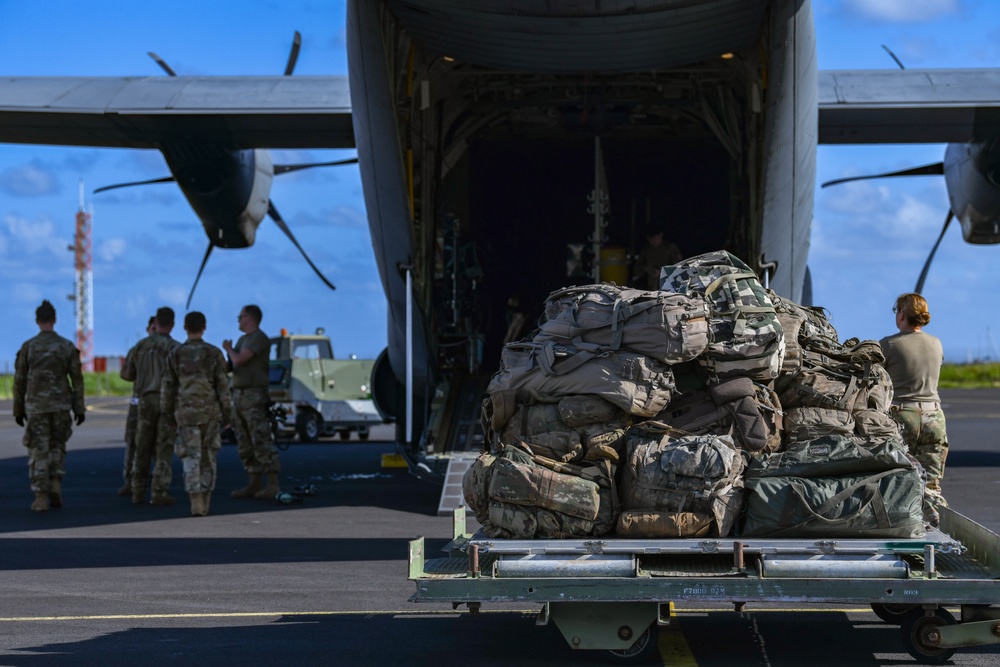 The 36th Airlift Squadron give Marara 22 participants a lift