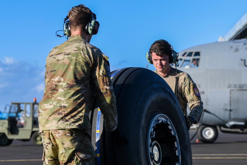 The 36th Airlift Squadron give Marara 22 participants a lift