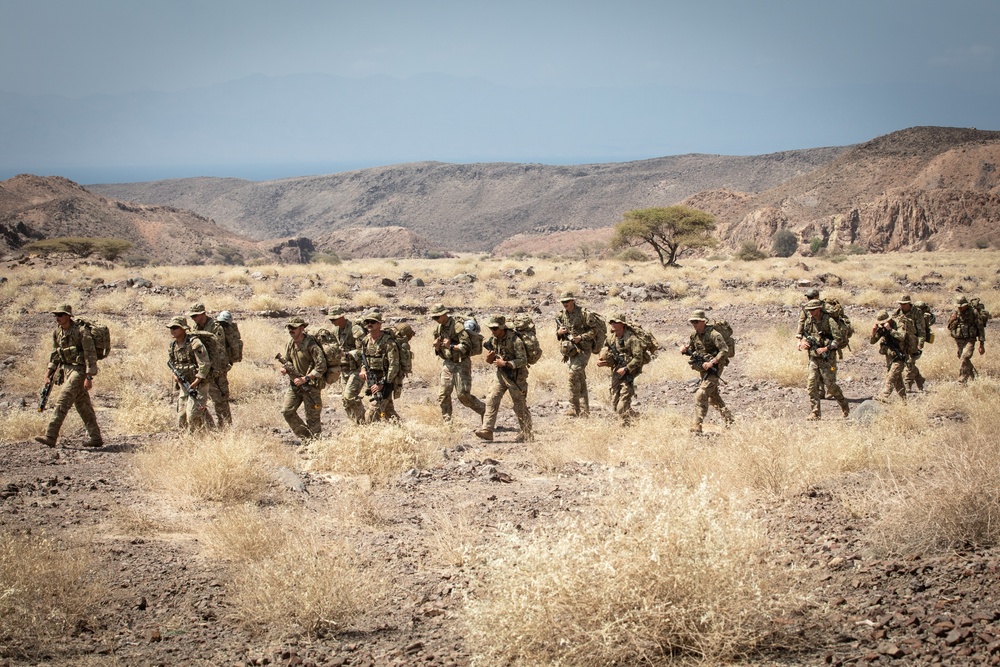 CJTF-HOA members participate in French Desert Commando Course