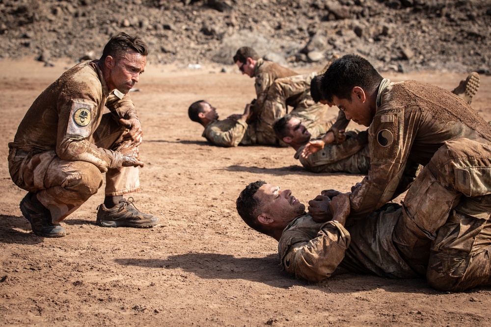 CJTF-HOA members participate in French Desert Commando Course