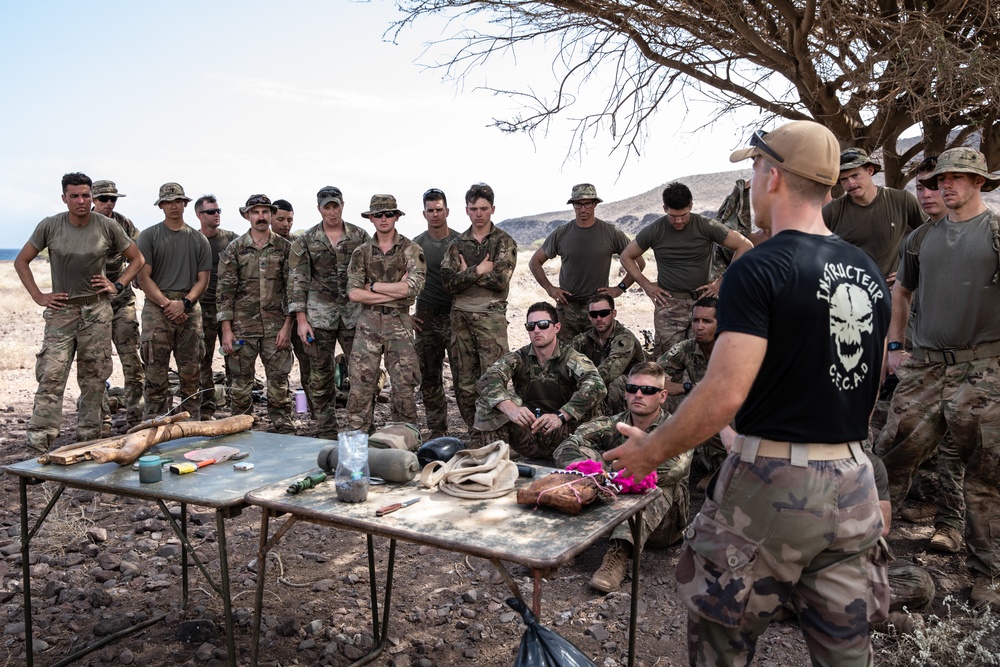 CJTF-HOA members participate in French Desert Commando Course