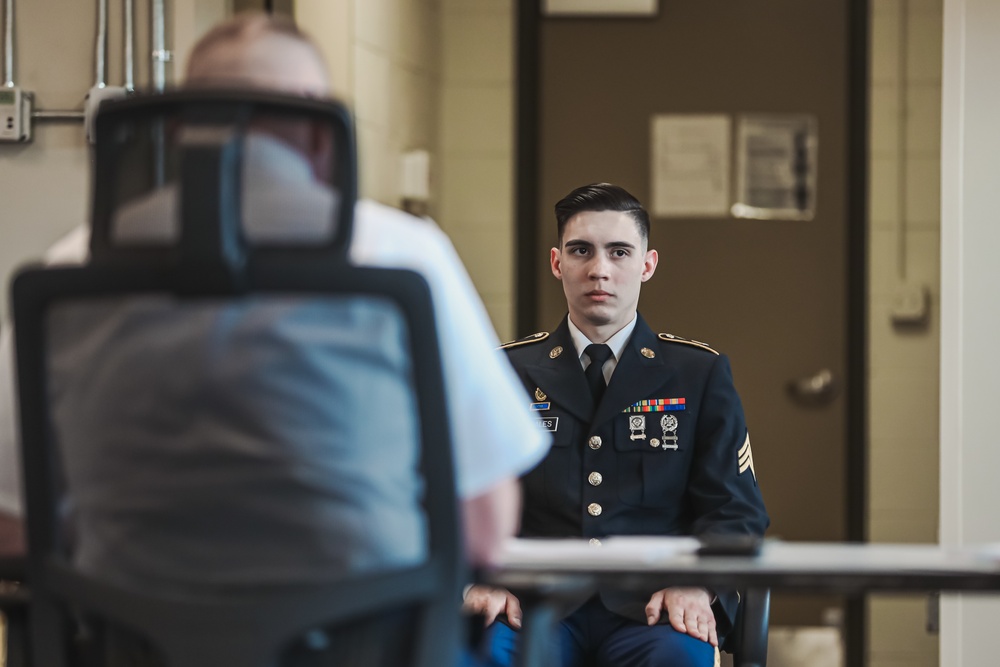 Soldier Undergoes Command Sergeant Major Board Interview For Best Warrior Competition