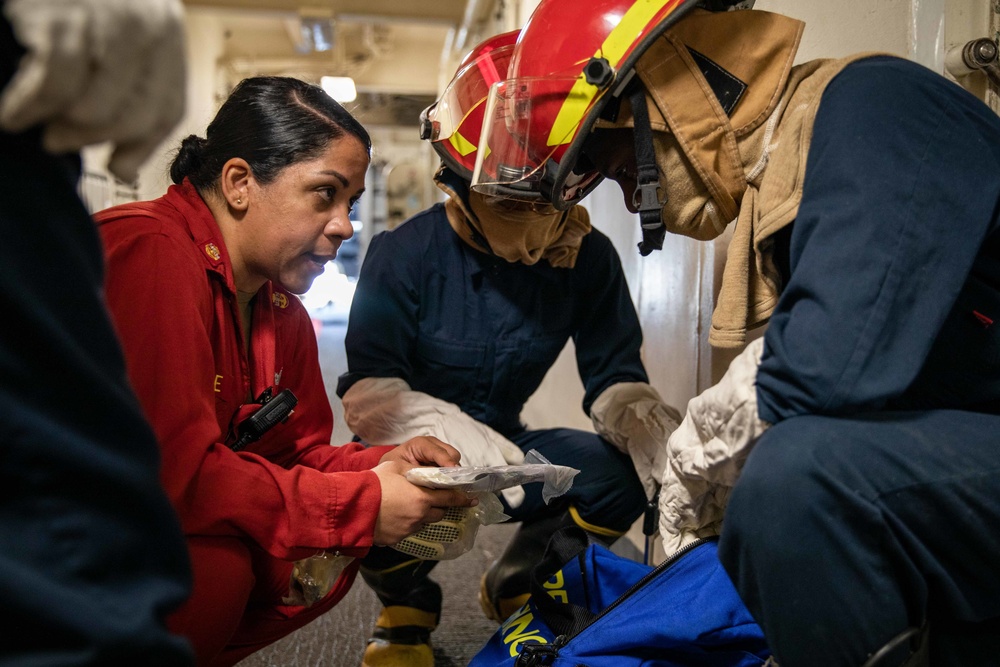USS Arlington maintains damage control proficiency