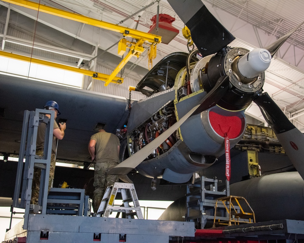 166th Airlift Wing Jet Propulsion Section Replaces Aircraft Engine