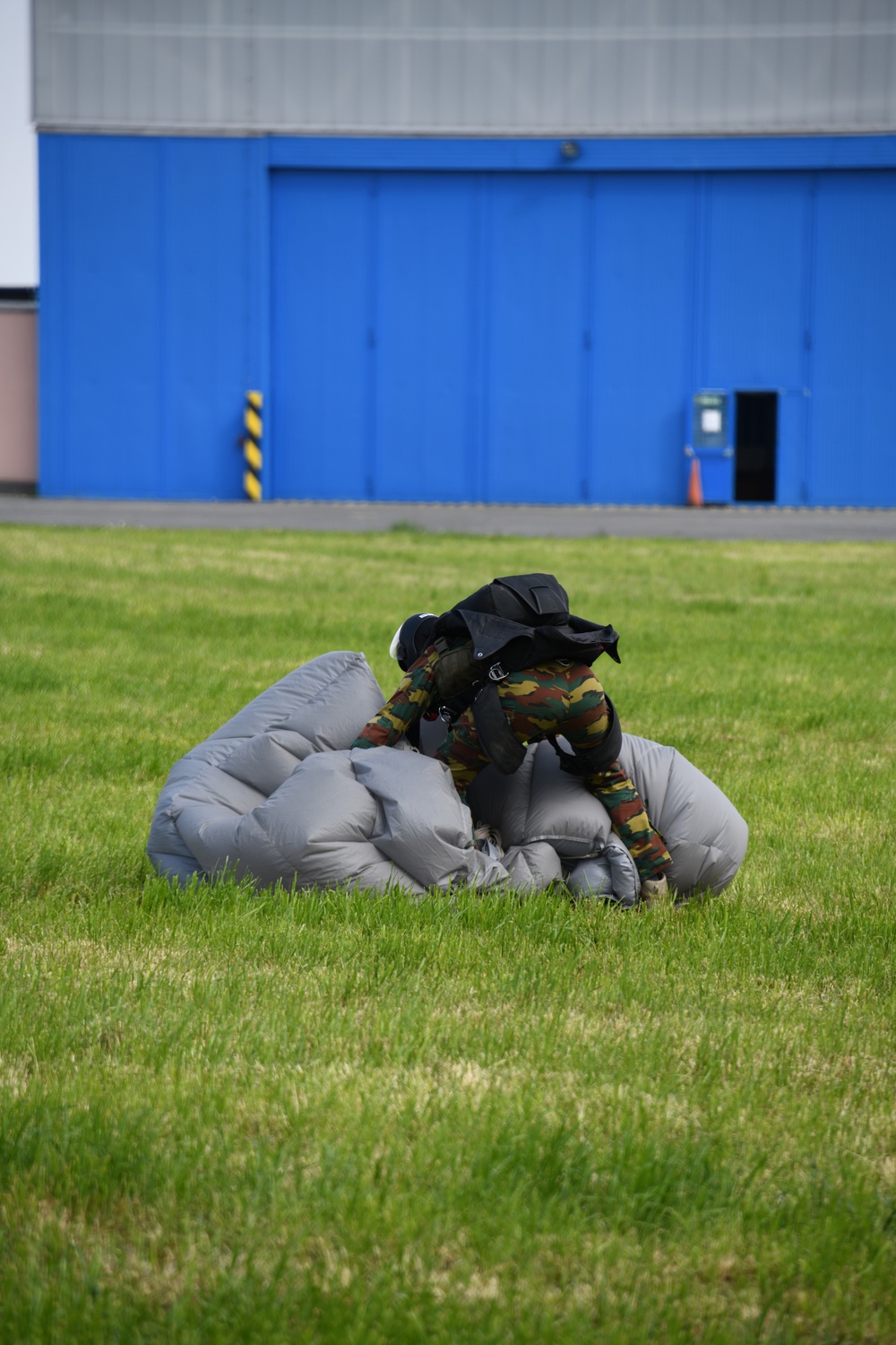 Belgian special forces paratroopers train on Chievres  Air base