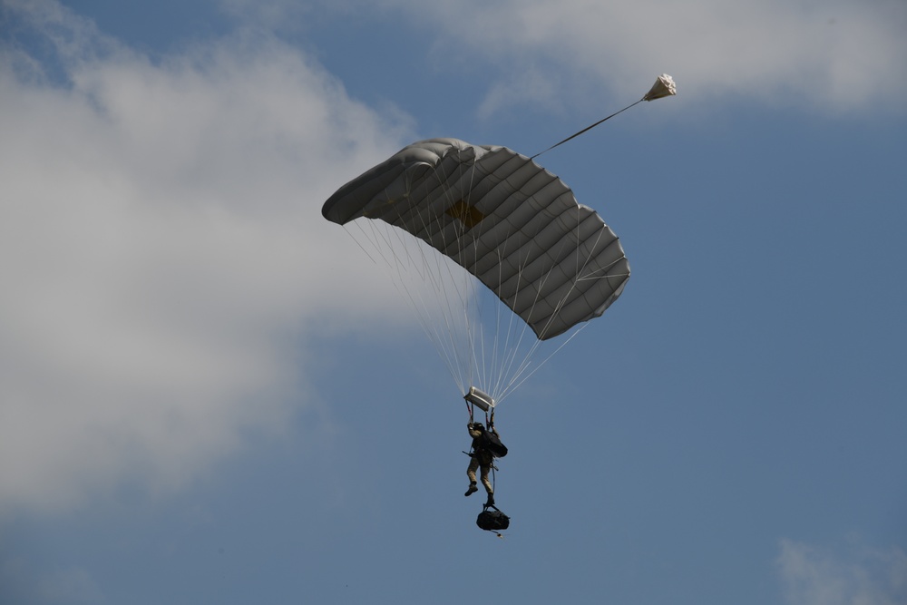 Belgian special forces paratroopers train on Chievres  Air base