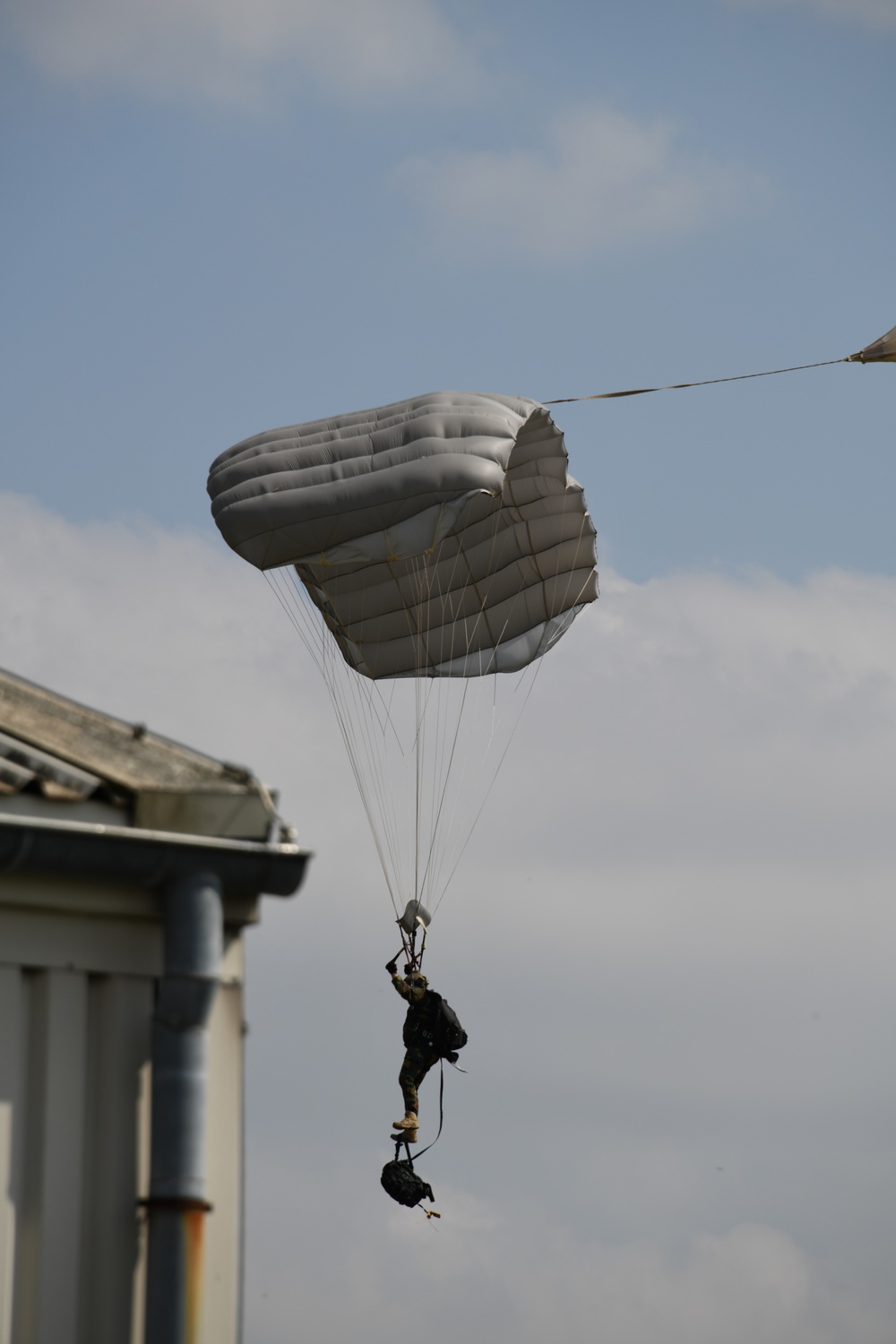 Belgian special forces paratroopers train on Chievres  Air base