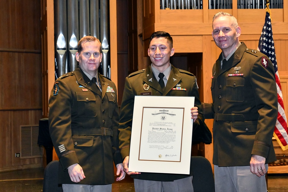 MEDCoE commanding general commissions 24 UTSA ROTC Cadets