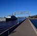 The future USS Minneapolis-Saint Paul (PCU LCS-21) arrives in Duluth, Minnesota