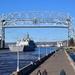 The future USS Minneapolis-Saint Paul (PCU LCS-21) arrives in Duluth, Minnesota