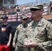 110th Aviation Brigade Commander throws ceremonial 1st pitch