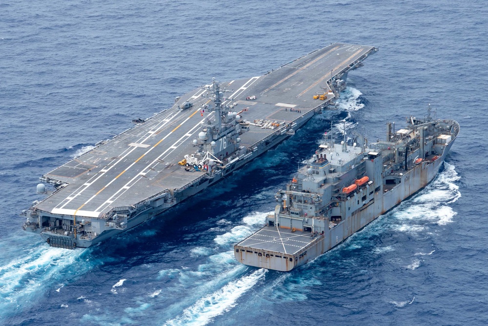 USS Ronald Reagan (CVN 76) Conducts Replenishment-At-Sea with USNS Amelia Earhart (T-AKE 6)