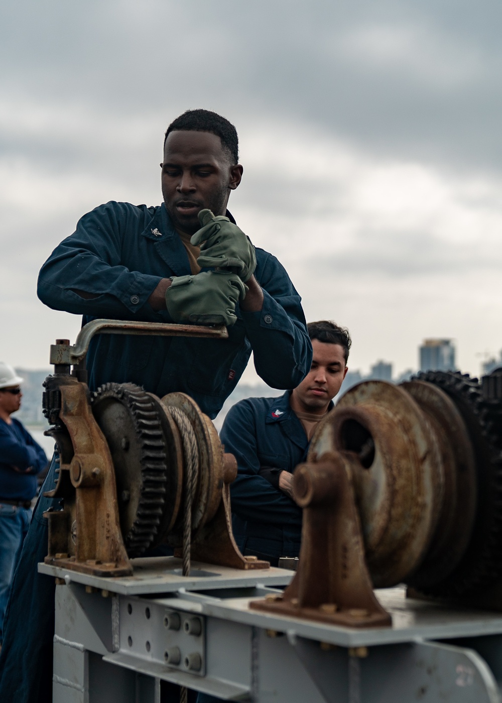 USS Carl Vinson (CVN70) Sailors Remove Aircraft Catapult