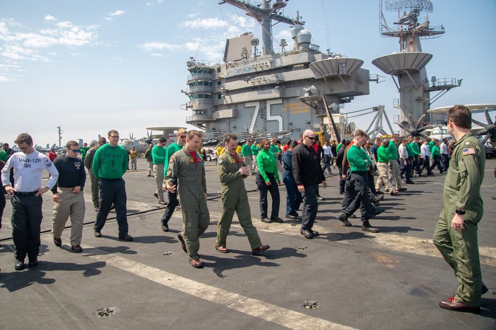 The Harry S. Truman Carrier Strike Group is on a scheduled deployment in the U.S. Sixth Fleet area of operations in support of naval operations to maintain maritime stability and security.